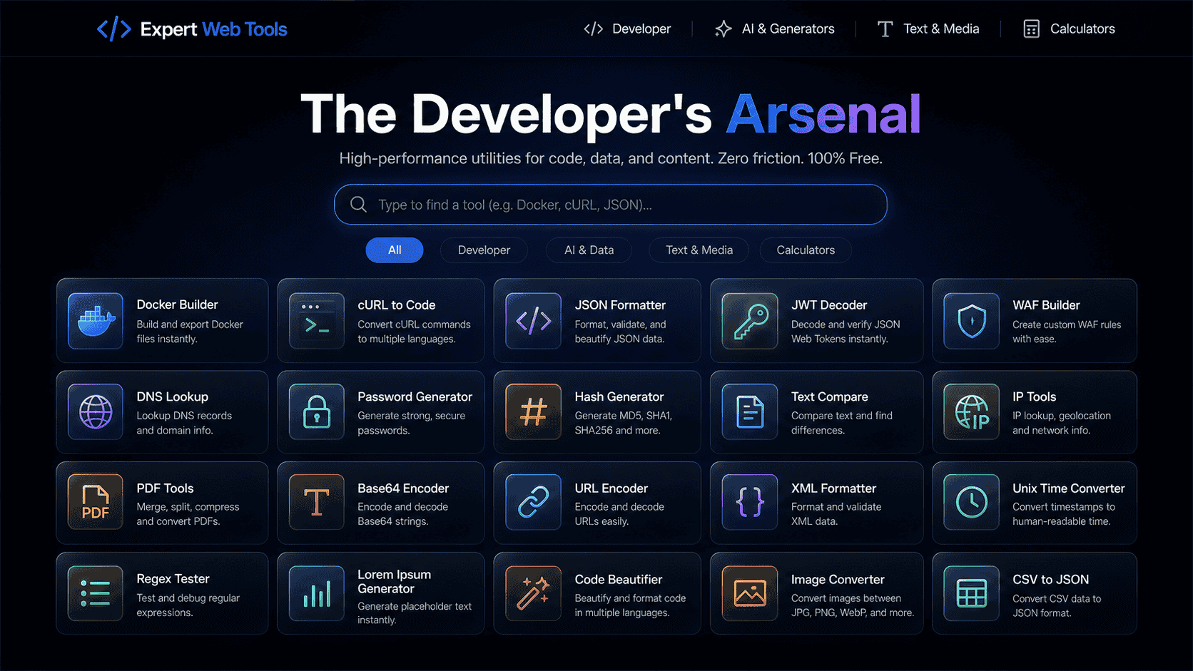Expert Web Tools — Free Browser-Based Developer and Utility Tools
